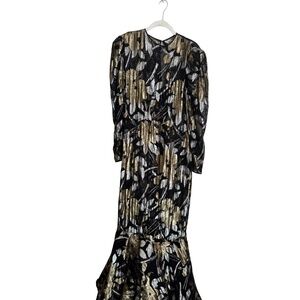 VICTOR COSTA -  SHEER METALLIC MERMAID GOWN - size 10   $150